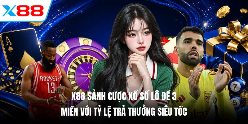 X88 Sảnh cược xổ số lô đề 3 miền với tỷ lệ trả thưởng siêu tốc